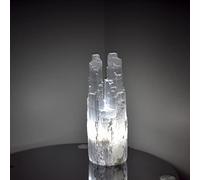 H&H HOMEDECOR LTD Selenite Twin Tower Pillar Reiki Healing Spiritual Massive Selenite 10cm Pillar Satin Spar Cleansing White Natural Crystal Light Ice Mountain Decorative Lamp