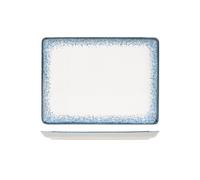 H&H Jupiter Porcelain Plate, 20x17cm, Blue and Ivory