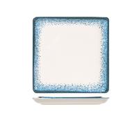 H&H Jupiter Square Plate Porcelain, 25Cm, Blue And Ivory