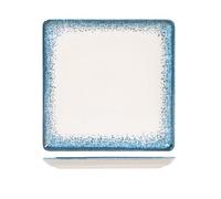 H&H Jupiter Square Porcelain Plate, 27cm, Blue and Ivory