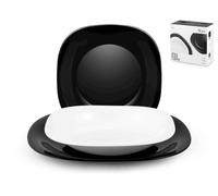 H&H Lifestyle Tableware Set 18 Pcs Black, White The Set Includes