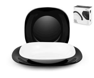 H&H Lifestyle Tableware Set 18 Pcs Black, White The Set Includes