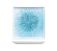 H&H Neptune Square Plate In Porcelain, 27Cm, Blue