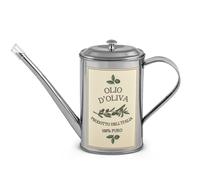 H&H Olive Oil Dispenser In Stainless Steel 18/10 Decorated Oval Shape 500Cc
