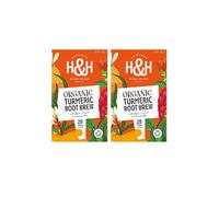 H&H Organic Tumeric Root Brew Tea with Ginger & Ashwagandha - 20 Tea Bags Pack of 2