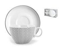 H&h Pack 2 Jumbo Porcelain Tissue Cups With Saucers