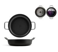 H&h Pan 2 Handles Dallas Pro Aluminum Non-Stick CMS 34, Black