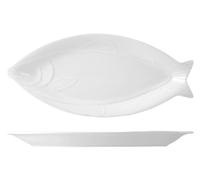 H&H Plate in Porcelain 49x22 Cm White