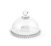 H&H Plate with dome Collier in transparent glass with beaded wing 19.5 cm