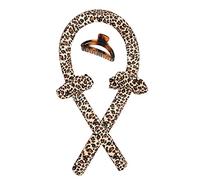 H.H Pro Heatless Hair Curler Set, Leopard Print, 4 Pieces