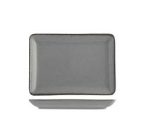 H&H Rectangular Pearl Plates In Gray Porcelain 13X18 Cm