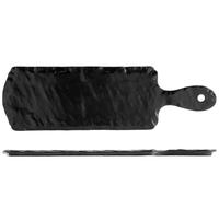 H&H Rectangular Plate Slate Black Porcelain With Handle 12X41.5 Cm