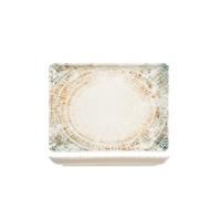 H&H Rectangular Porcelain Plate, 20x27cm, Multicolor