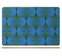 H&H Set of 2 Cork Table Mats Spiral Decoration 43 x 28 cm - Natural, Durable and Non-Slip, Ideal for Table, Kitchen and Daily Use