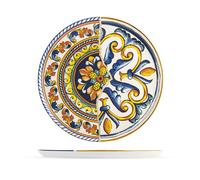 H&H Set of 6 Pizza Plates in Stoneware, Positano Decor, 33 Cm
