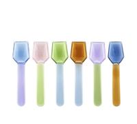6x H&H Confezioni Gelato Spoons Glass Bi-Color Assorted