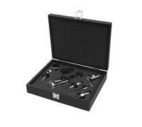 H&H Sommelier Set In Double Black Wood 9 Pieces