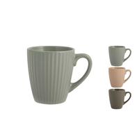 H&h Tea Cup Set 6 Stoneware Gres New Countryside Assorted Colors MISTI