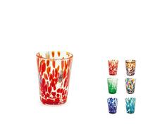 H&h Venetian Style Set of 6 Decorated Multicolor Glassware cl 5 Assorted