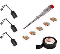 H+H Werkzeug RV1 Renovation Set - 3 x 1 VDE Voltage/Phase Tester, Insulation Tape, Plug-in Terminals for Lamp, Construction Site Sockets (20)