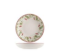 H&H Xmas Berry Decorative Deep Plates Set of 6 Ceramic 20 cm