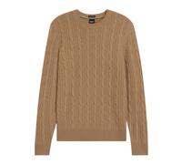 H-Hetico Cable Knit Jumper - male - Boss - Round-neck Knitwear - Beige - XL - Knitwear XL
