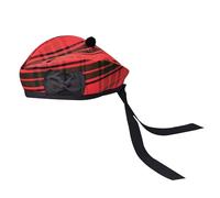 H HIGHLAND REDSTONE Glengarry Cap-Traditional Scottish Hat, Acrylic Wool Tartan Glengarry hat, Kilts/Bagpipes Accessories (UK, Alpha, One Size, Mackintosh)