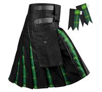 H HIGHLAND REDSTONE Hybrid Utility Kilts for Men Scottish Traditional Kilt with Flashes (Celtic Hybrid, 38-40)