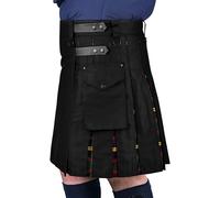H Highland Redstone Hybrid Utility Kilts for Men Scottish Traditional Kilt with Flashes, Leathernecks Us Marine Corps, 50-52