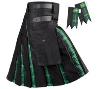 H HIGHLAND REDSTONE Hybrid Utility Kilts for Men Scottish Traditional Kilt with Flashes (UK, Numeric, 38, 40, Regular, Regular, Celtic Hybrid)