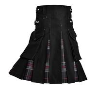 H HIGHLAND REDSTONE Hybrid Utility Kilts for Men Scottish Traditional Kilt with Flashes (UK, Numeric, 34, 36, Regular, Regular, Spirit of Bruce)