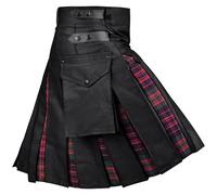 H HIGHLAND REDSTONE Hybrid Utility Kilts for Men Scottish Traditional Kilt with Flashes (UK, Numeric, 30, 32, Regular, Regular, Macdonald)