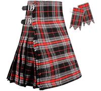 H HIGHLAND REDSTONE Kilt for Men - 16oz Traditional Scottish Tartan, 5 Yards Premium Acrylic Wool Kilts (Spirit of Bruce, 34-36)