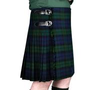 H HIGHLAND REDSTONE Kilt for Men - Traditional Scottish Tartan, 5 Yards, 16oz Premium Acrylic Wool Kilts (UK, Numeric, 30, 32, Regular, Regular, Black Watch)