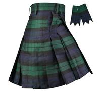 H HIGHLAND REDSTONE Kilt for Men - Traditional Scottish Tartan Polyviscose 8 Yard Tradition Mens Athletic Kilt (UK, Numeric, 50, 52, Regular, Regular, Black Watch)