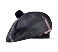 H HIGHLAND REDSTONE Scottish Hat Tam o Shanter Scottish Bonnet Tartan hat Acrylic Wool with Pompom (UK, Alpha, One Size, Mid Night Sea)