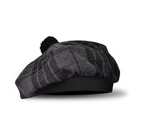 H HIGHLAND REDSTONE Scottish Hat Tam o Shanter Scottish Bonnet Tartan hat Acrylic Wool with Pompom (UK, Alpha, One Size, Gray Watch)