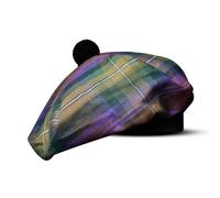 H HIGHLAND REDSTONE Scottish Hat Tam o Shanter Scottish Bonnet Tartan hat Acrylic Wool with Pompom (UK, Alpha, One Size, Isli of Skye)