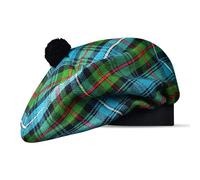 H HIGHLAND REDSTONE Scottish Hat Tam o Shanter Scottish Bonnet Tartan hat Acrylic Wool with Pompom (UK, Alpha, One Size, Robertson Hunting)