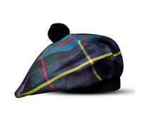 H HIGHLAND REDSTONE Scottish Hat Tam o Shanter Scottish Bonnet Tartan hat Acrylic Wool with Pompom (UK, Alpha, One Size, Macleod of Harris)