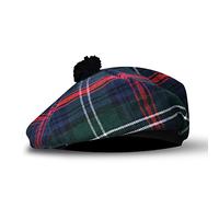 H HIGHLAND REDSTONE Scottish Hat Tam o Shanter Scottish Bonnet Tartan hat Acrylic Wool with Pompom, Sutherland, One Size