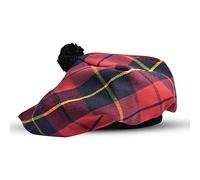 H HIGHLAND REDSTONE Scottish Tammy Hat Traditional Kilt Tam o' Shatner Acrylic Wool Flat Bonnet Various Tartans with Pompom, Wallace, One Size