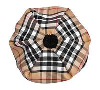 H HIGHLAND REDSTONE Scottish Tammy Hat Traditional Kilt Tam o' Shatner Acrylic Wool Flat Bonnet Various Tartans with Pompom, Camel Thomas, One Size