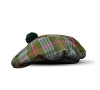 H HIGHLAND REDSTONE Scottish Tammy Hat Traditional Kilt Tam o' Shatner Acrylic Wool Flat Bonnet Various Tartans with Pompom, Kennedy Weathered, One Size