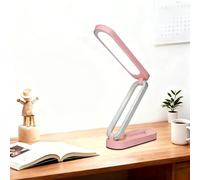 H HNMA HN Rechargeable LED Desk Lamp, Foldable Portable Table Light | 3 Brightness Levels, Stepless Dimming, USB-C Charging, Pink Portable Wireless Bedside Reading Light, Home, Nail Art, Crafts