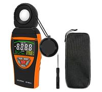 H HoldPeak Handheld Digital Light Light Meter, 0.1~400,000 Lux Range | Lux/Foot Candles Meter with 270º Rotating Sensor, Large Multicolor Backlit
