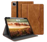 H HOLIMET Case for iPad Pro 12.9 2022 6th/5th/4th/3rd Generation with Pencil Holder Pocket Folio Stand Cover Soft TPU Back Shockproof, Auto Sleep/Wake,Vegan Leather