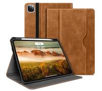 H HOLIMET Case for iPad Pro 13 inch 2024 M4 with Pencil Holder Supports Pencil Pro/Pencil Auto Sleep/Wake Function Vegan Leather Smart Stand Cover (Brown)