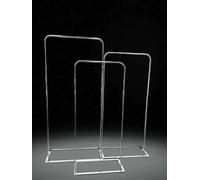 H Homedelight1234 Wedding Arch Metal Frame Stand, Gold/Black/Silver, Decorative Backdrop Display for Events and Home, welcome sign frame stand (SILVER, 200CM/79'' HIGH)
