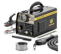 H HZXVOGEN 140A MIG Welder, 240V Flux Core MIG/Lift TIG/Stick Welding Machine 3 in 1 with Synergic, IGBT Inverter Portable Gasless MIG Welder Equipment MIG Welder Machine for Beginner(HVM140)